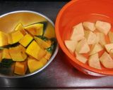 A picture of step 1 of Super Easy Simmered Kabocha and Sweet Potatoes.