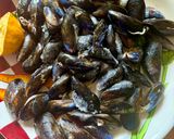 A picture of step 2 of Mussels with Cheese and Garlic.