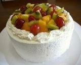 A picture of step 8 of Summer Fruit Decorated Cake.