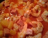 A picture of step 6 of Shrimp, Spam, and Pineapple Soup.