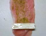 A picture of step 2 of For an Appetizer or Bento Dish Wasabi & Cheese Chinese Cabbage Meat Rolls.