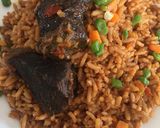 A picture of step 5 of Jellof rice.