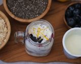 Gambar langkah 3 resipi Overnight Oatmeal Blueberry Lemon.