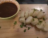 A picture of step 3 of Street style Shakar qandi chat. Sweet potato chat.