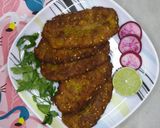 عکس مرحله 10 از دستور کتلت کنجدی با سیب زمینی و گوشت چرخکرده