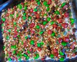 A picture of step 3 of Christmas Magic Cookie Bars.