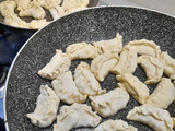 Gyoza ravioli cinesi con ripieno di pollo e zucchine