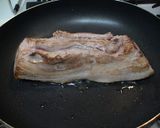 A picture of step 1 of Pork Belly Simmered with Daikon Radish.