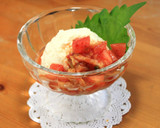 A picture of step 3 of Chilled Tofu with Tomato and Kimchi for the Summer.