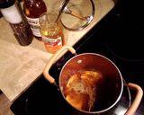 A picture of step 1 of Bourbon-apple glaze for roasted chicken, turkey or ham.