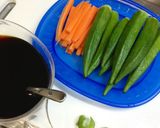 A picture of step 1 of Pork and Okra Rolls with Potatoes - For Bentos.