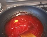 A picture of step 4 of Karachi Halwa/jelly halwa.