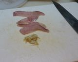 A picture of step 1 of Yellow Striped Butterfish Tataki.