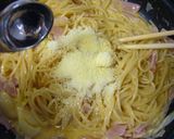 A picture of step 12 of For a Birthday Lunch Easy Classic Carbonara.
