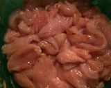 A picture of step 1 of Cashew Chicken.