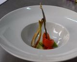 Foto del paso 4 de la receta Crema de bacalao y papas negras con su guarnición