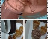 A picture of step 8 of Ladybirds Naughty Choc Mousse Cones ..
