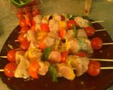 A picture of step 4 of sunshine 's grilled chicken kabobs.