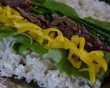 A picture of step 7 of Popular with Boys! Futomaki Sushi Rolls with Yakiniku Beef - Good for Picnics.