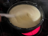 Fondue de quesos con cerdo y pollo a taquitos