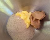 A picture of step 2 of M&Ms chocolate cookies.