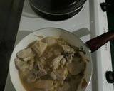 A picture of step 3 of Pork with Shiitake Mushroom and PearSquash in oyster sauce.