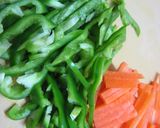 A picture of step 1 of Bell Pepper & Carrots with Sesame-Miso Dressing.