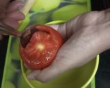 A picture of step 2 of Soya stuff tomato.