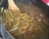 A picture of step 2 of Shrimp Penne Alfredo.