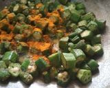 A picture of step 3 of Bhindi.