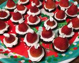 A picture of step 3 of Santa hats.