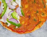 A picture of step 3 of Cheese masala tortilla wraps.