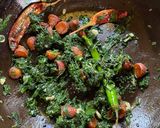 A picture of step 6 of Note Shaak Bhaaja (Green Amaranth).