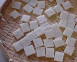A picture of step 2 of Okaki (Deep Fried) Crackers Made with Pre-Cut Mochi.