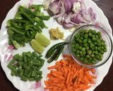 A picture of step 1 of Veggies Poha.