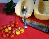 A picture of step 1 of Air Fryer spaghetti squash.