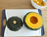 A picture of step 1 of Oven-Baked Halloween Meat-Stuffed Kabocha Squash.
