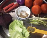 A picture of step 1 of Mix veg soup.
