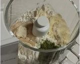 A picture of step 1 of Matcha Biscotti using Homemade Sourdough Starter.