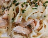 Une image de l'étape 9 de Tagliatelles boursin saumon.