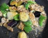 A picture of step 6 of Pork, Eggplant and Bell Pepper with Sesame Miso Sauce.