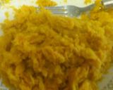 Foto del paso 8 de la receta: Filete de pescado encebollado acompañado de puré de camote y arroz blanco a lo Carmelita