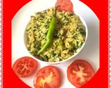 A picture of step 4 of Palak rice.