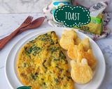 Foto langkah ke 5 dari resep Mini Toast dan Omelet Bayam.