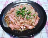 A picture of step 5 of Simple Bean Sprouts and Fish Sausage in Sweet and Sour Sauce.