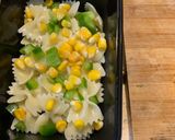A picture of step 10 of Farfalle Pasta salad.