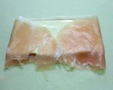 A picture of step 2 of Cured Ham and Cheese Spring Rolls.