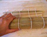 A picture of step 10 of California Rolls (with Tips on Cutting the Rolls).