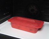 A picture of step 4 of Easy Microwave-Steamed Salmon and Mushrooms in a Silicone Steamer.