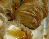 A picture of step 6 of Japanese-style Enoki Mushrooms and Hanpen Fish Cake Wrapped with Sliced Pork.